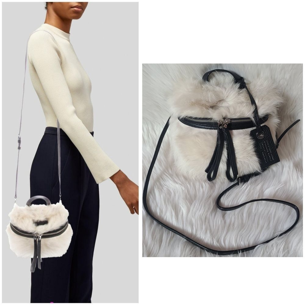 Marc Jacobs|Fur & Leather Canteen Crossbody Bag
